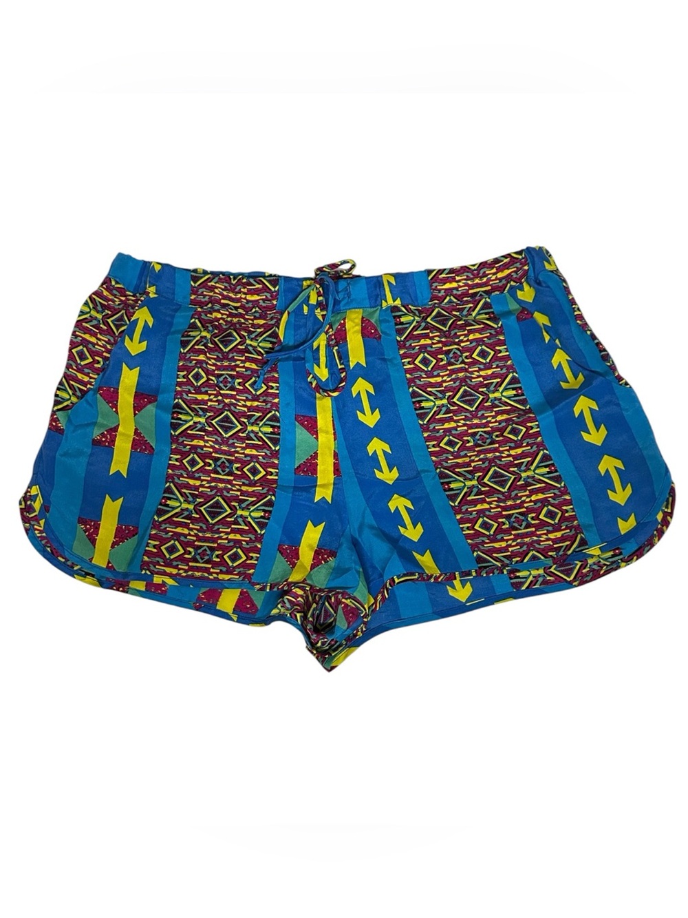 Rory Beca Silk Boho Festival Lounge Shorts Tribal Geo Resort Dopamine USA M